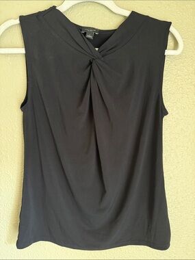 Ann Taylor Factory Black Twist-Neck Sleeveless Tank